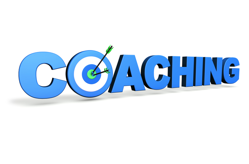 blue coaching sign target and arrows